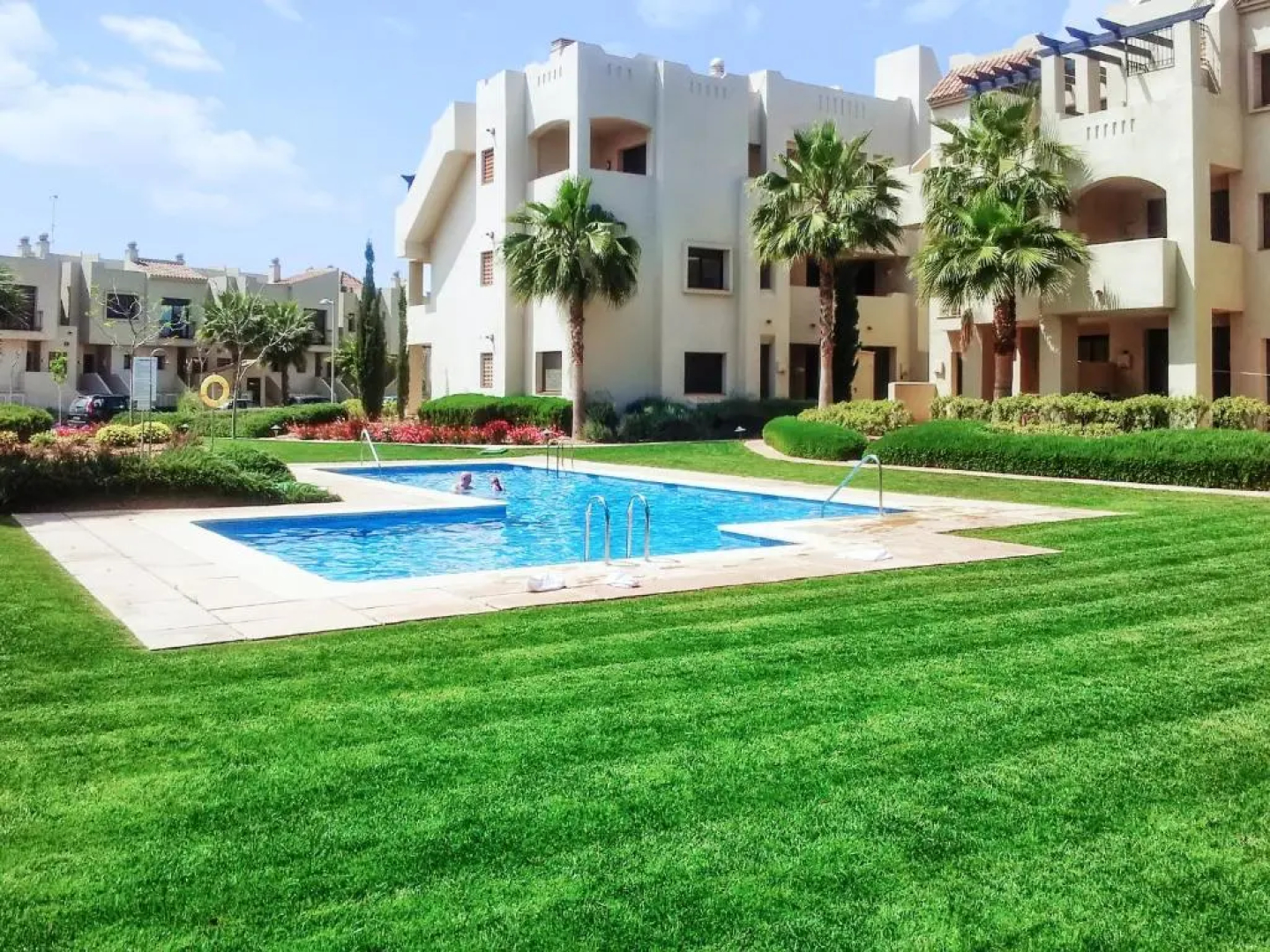 3 bedrooms appartement with shared pool furnished garden and wifi at San Javier 1 km away from the beach