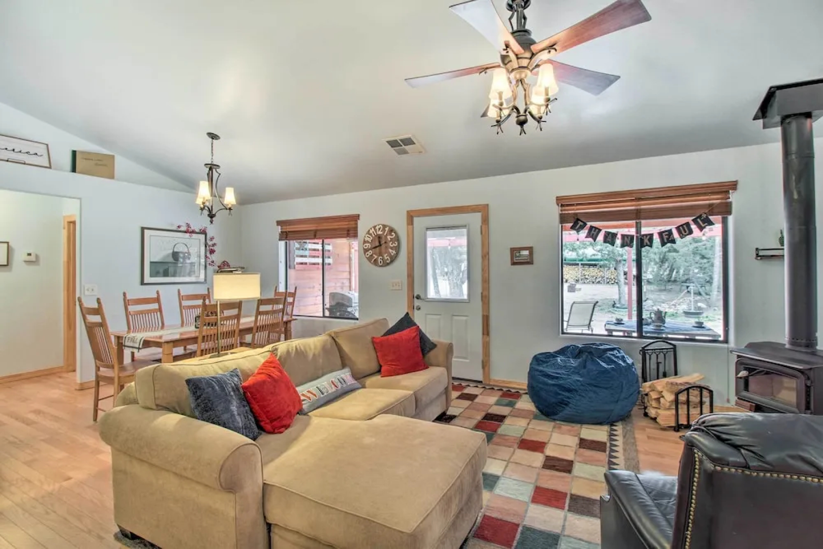 Fire Pit, Fenced Yard: Overgaard Cabin Near Hiking