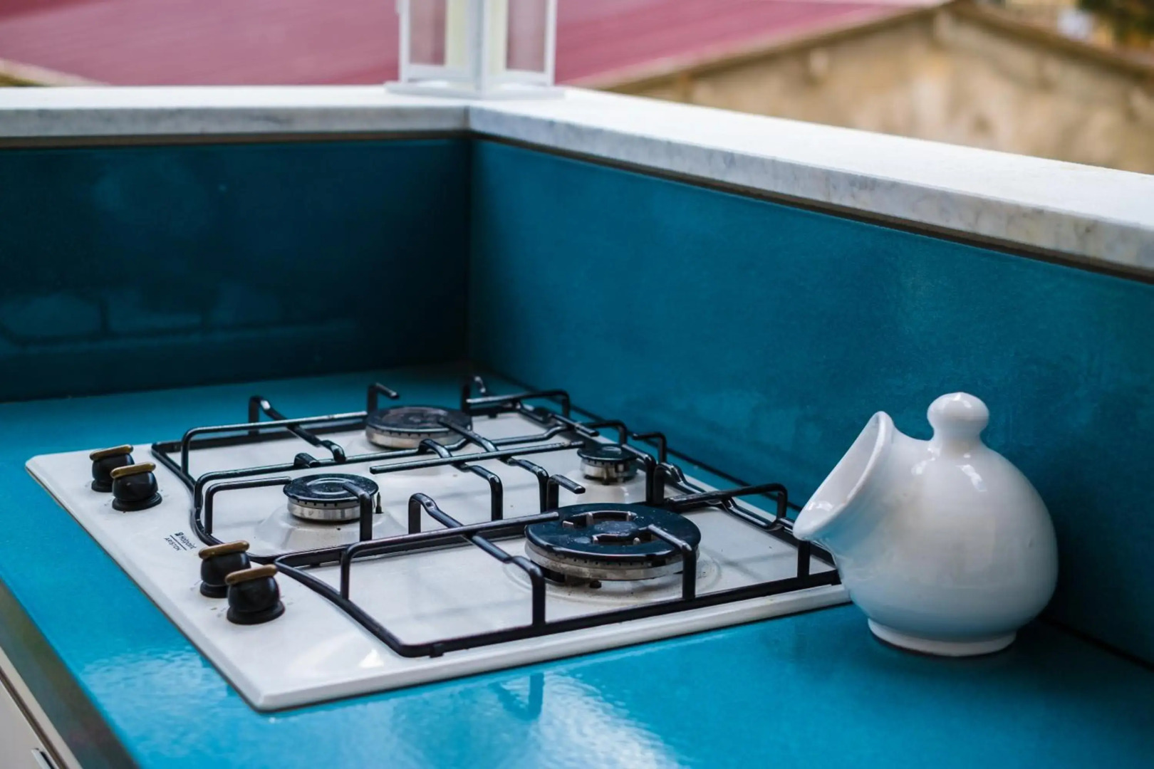 Apartment window on the sea