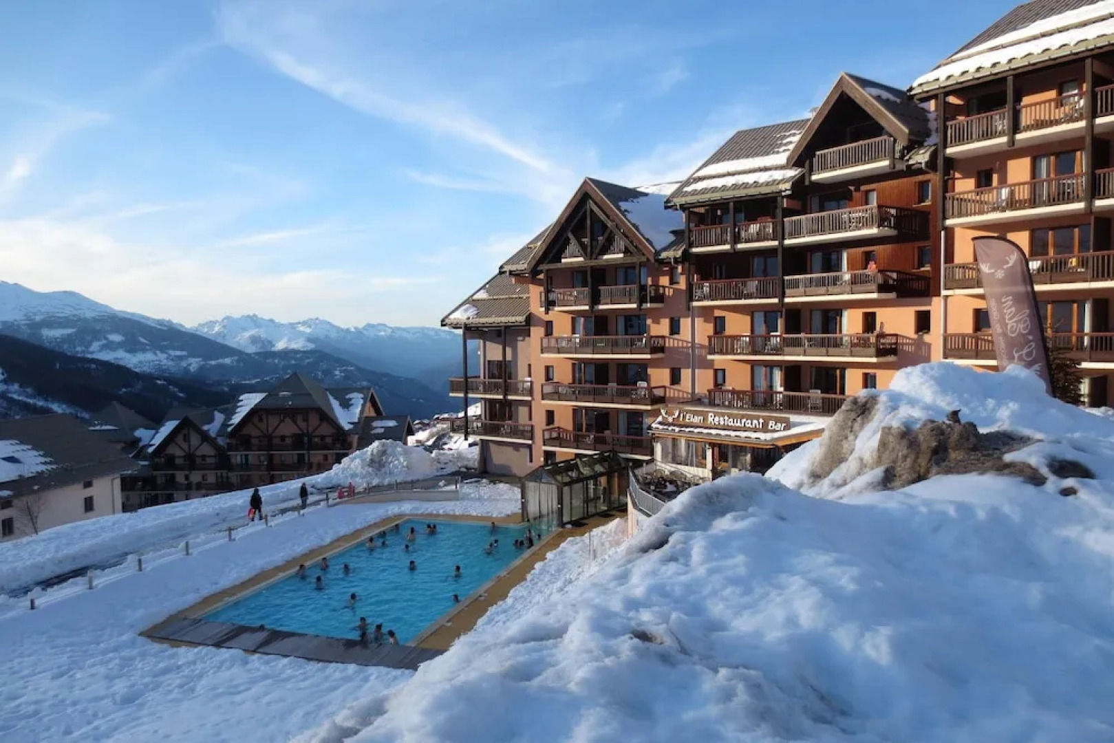 Apartment With one Bedroom in Valmeinier, With Wonderful Mountain View, Shared Pool and Furnished Garden