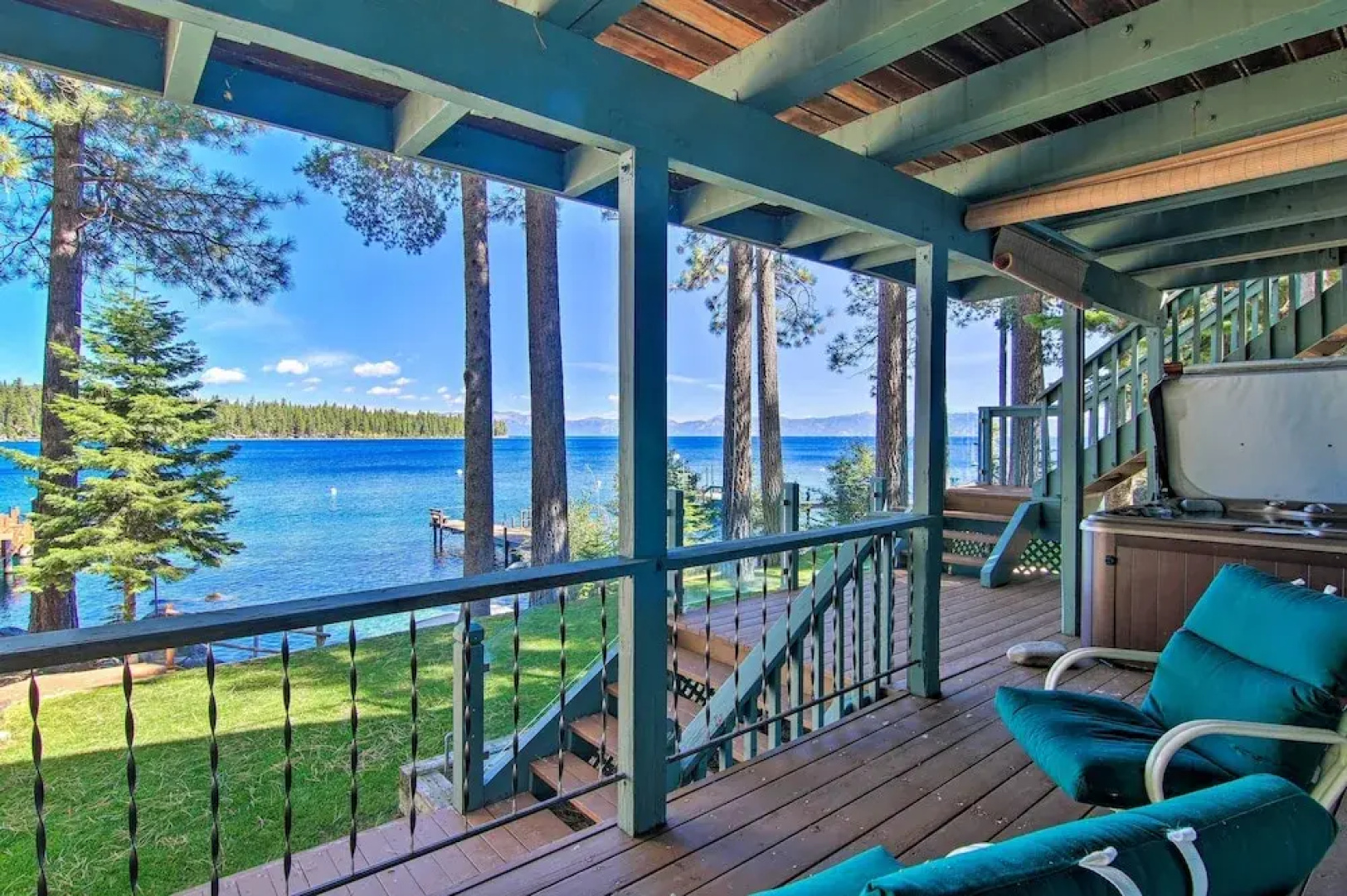 Dock Access & Hot Tub: Waterfront Meeks Bay Home