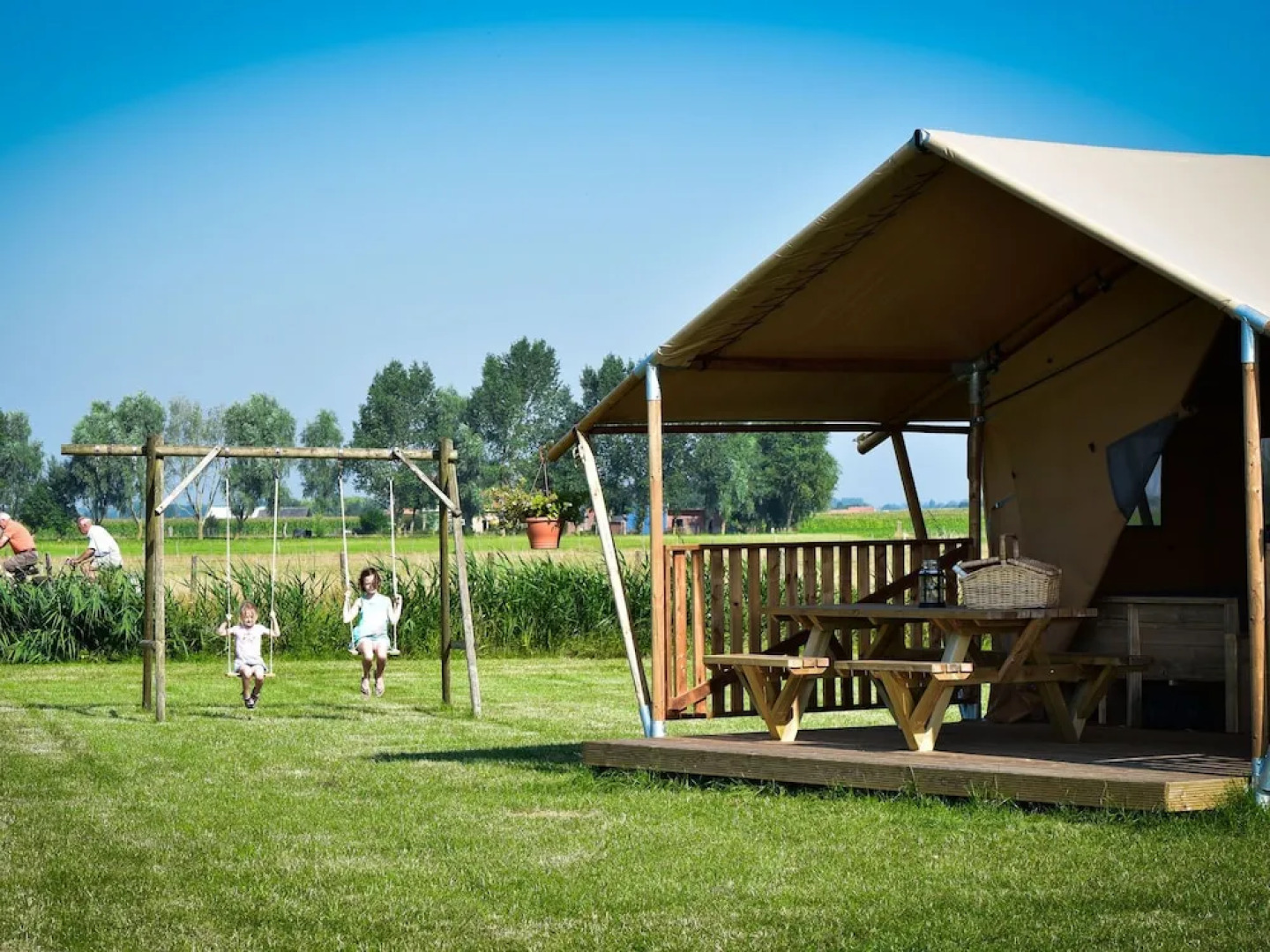 Tent Lodge With Sanitary Facilities at the Bedafse Bergen - Campsite