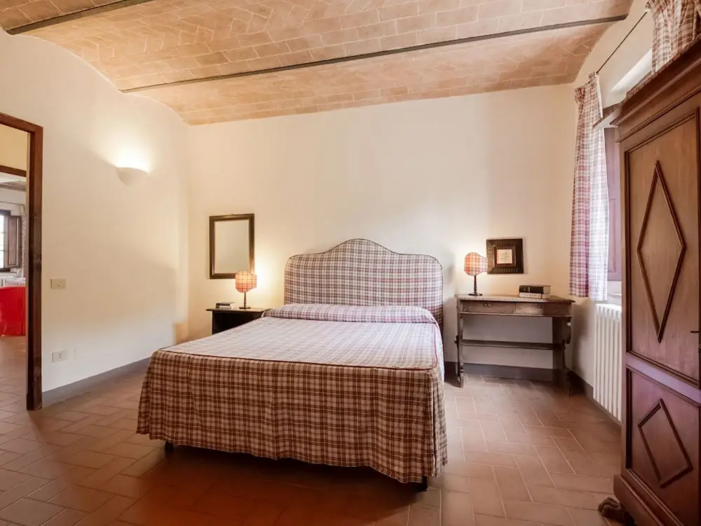 small village of beautiful apartments in the green Tuscan hills and olive groves