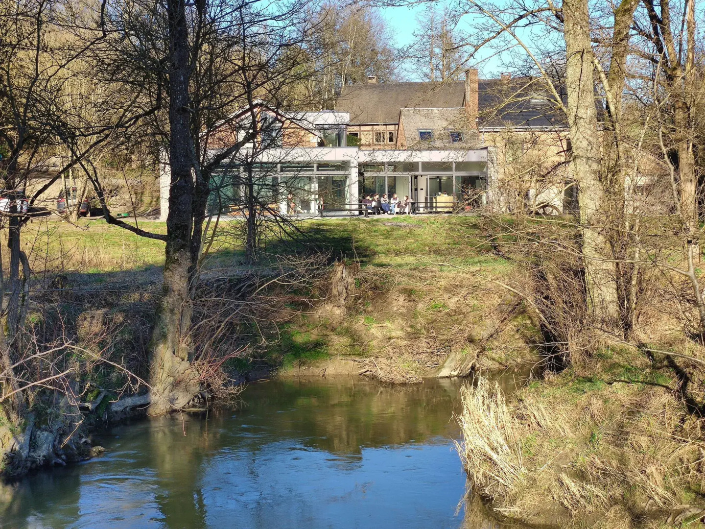 Water mill in Baillonville with swimming pool and sauna