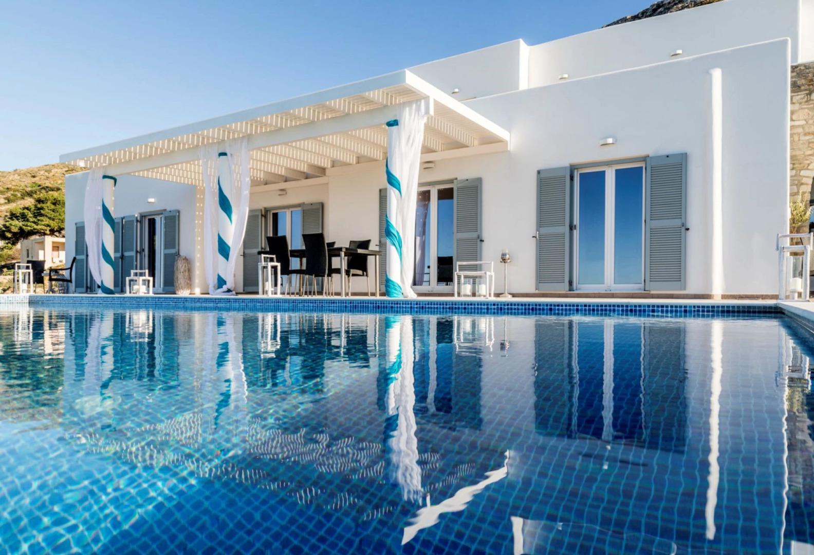Fully Flexible Policy! Exclusive Luxury Amazing View Villa Sevi Paros Island, 6 Bedrooms 2 Kitchens Private Infinity Pool