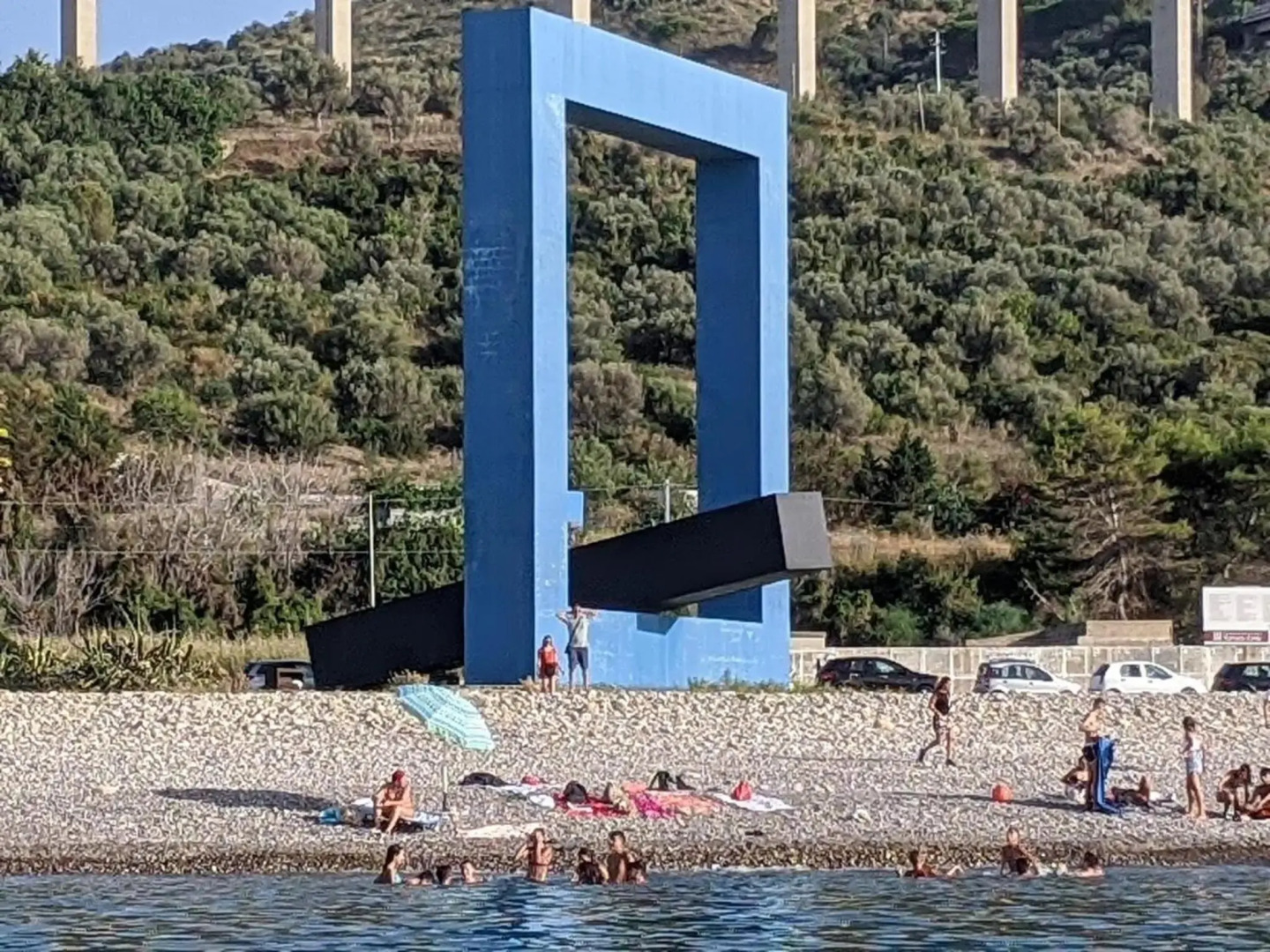 Apartment window on the sea