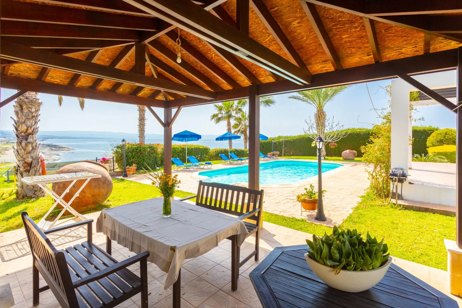 Villa Pelagos Large Private Pool Walk to Beach Sea Views A C Wifi - 2429