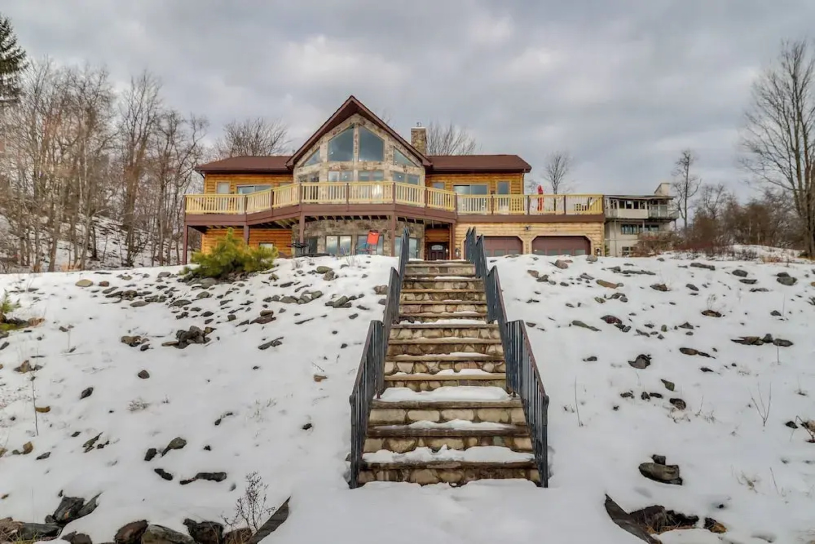 Deck & Lake View: Spacious Long Pond Home!