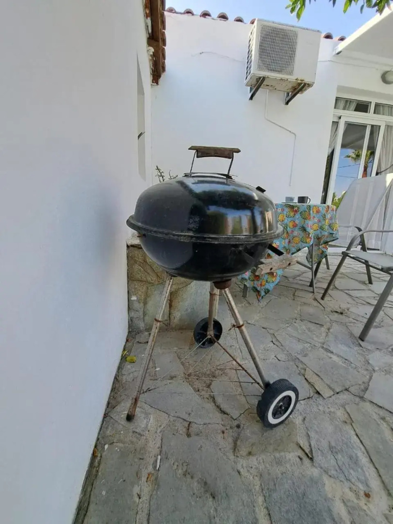 Mediterranean poolside garden cottage