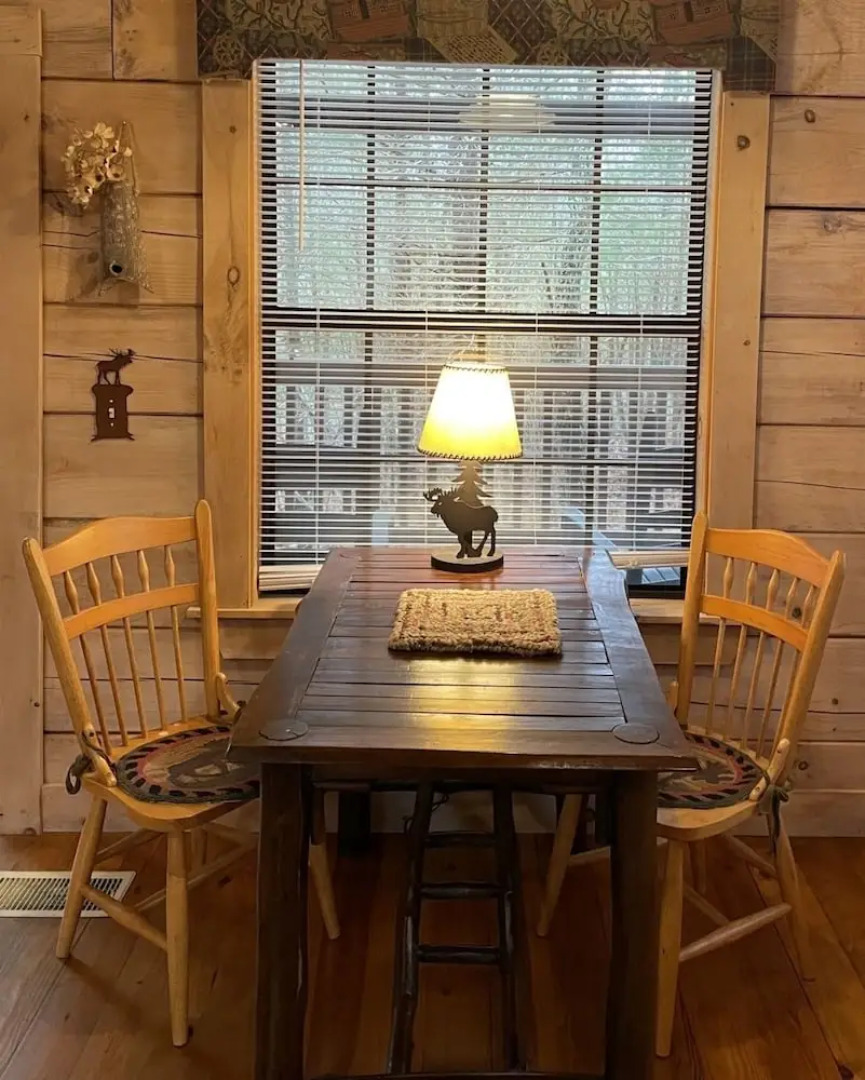 Private and Perfect! - hot tub, king bed, fireplace - dog and motorcycle friendly Studio Cabin by RedAwning