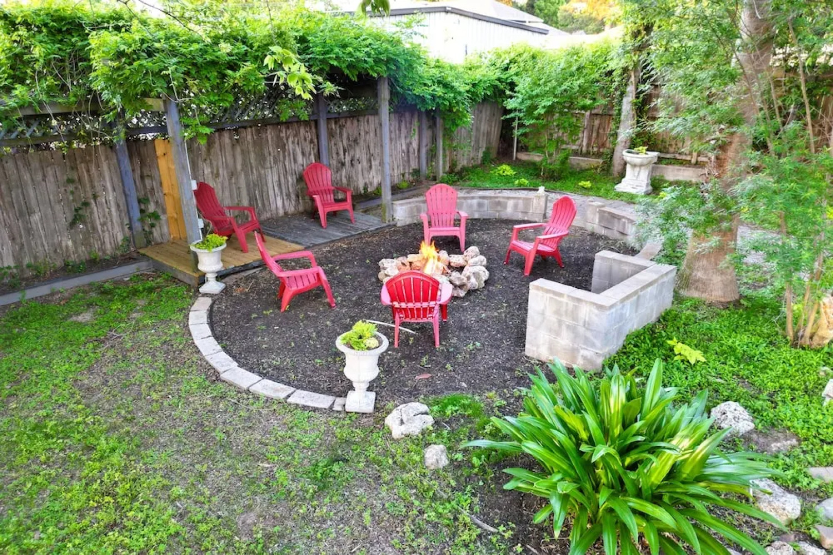Backyard, Deck & Fire Pit: Conroe Getaway