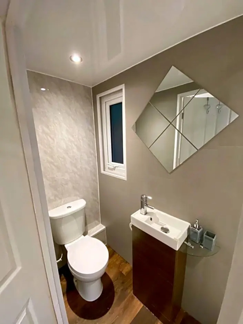 Apple tree hut, in a private garden