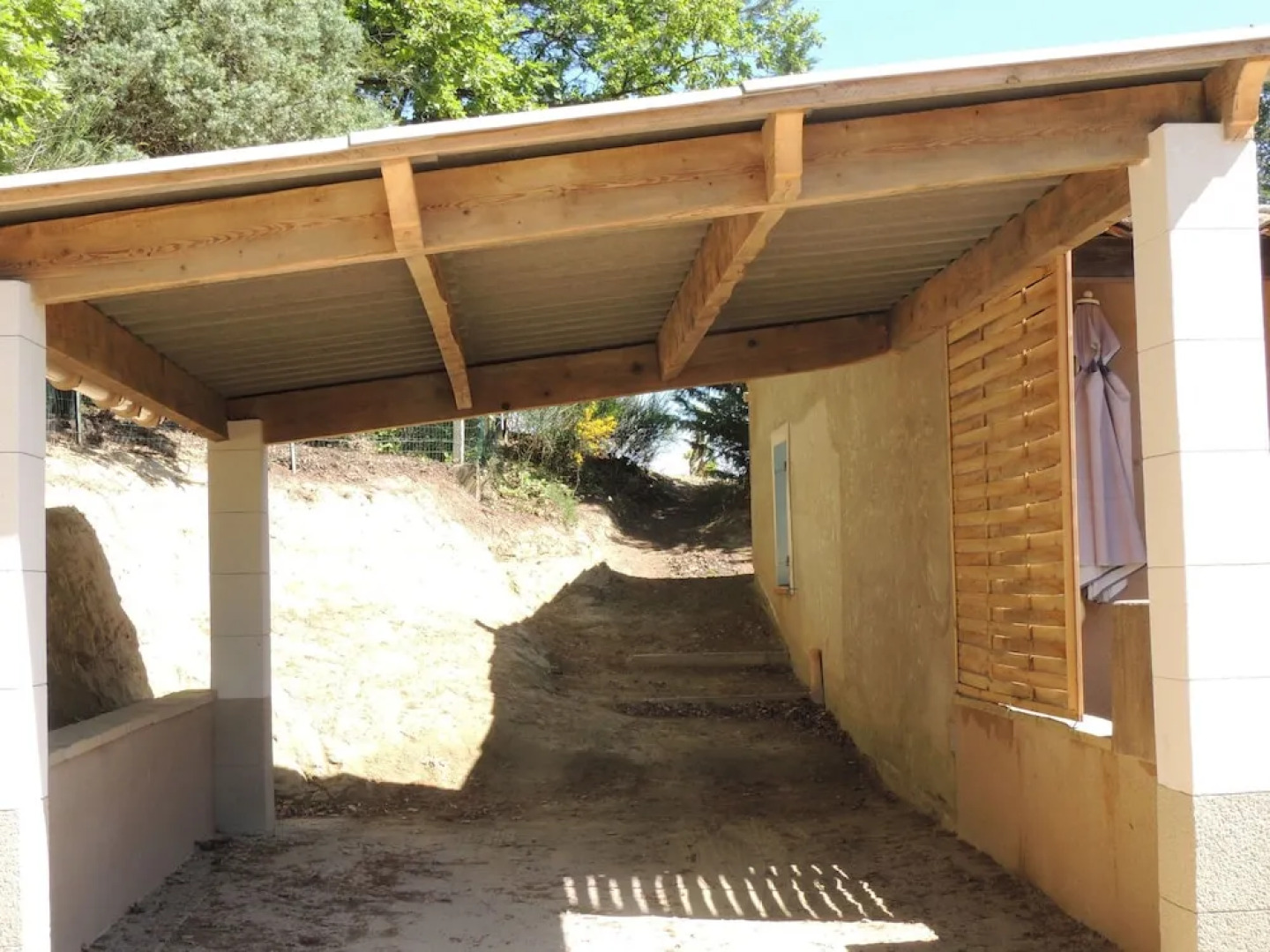 Typical House of South-east France With Blue Shutters