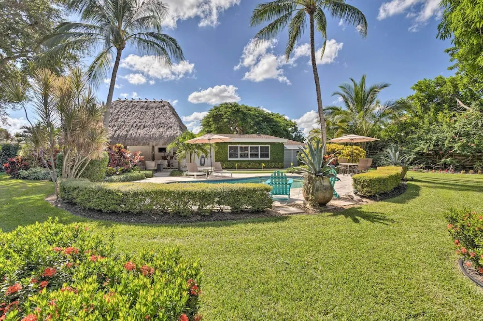 Poolside Paradise w/ Tropical Hut in Palm Beach