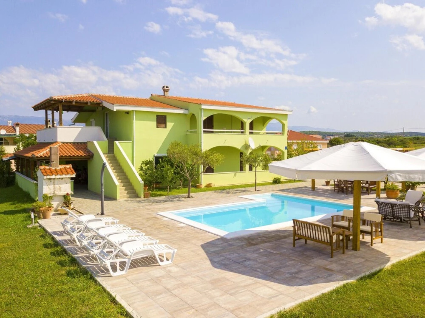 Apartment With one Bedroom in Ljubac, With Wonderful sea View, Pool Ac