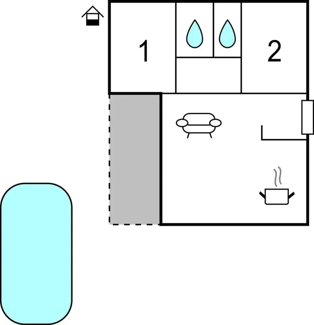 Stunning Home in Nedescina With Outdoor Swimming Pool, Wifi and 2 Bedrooms