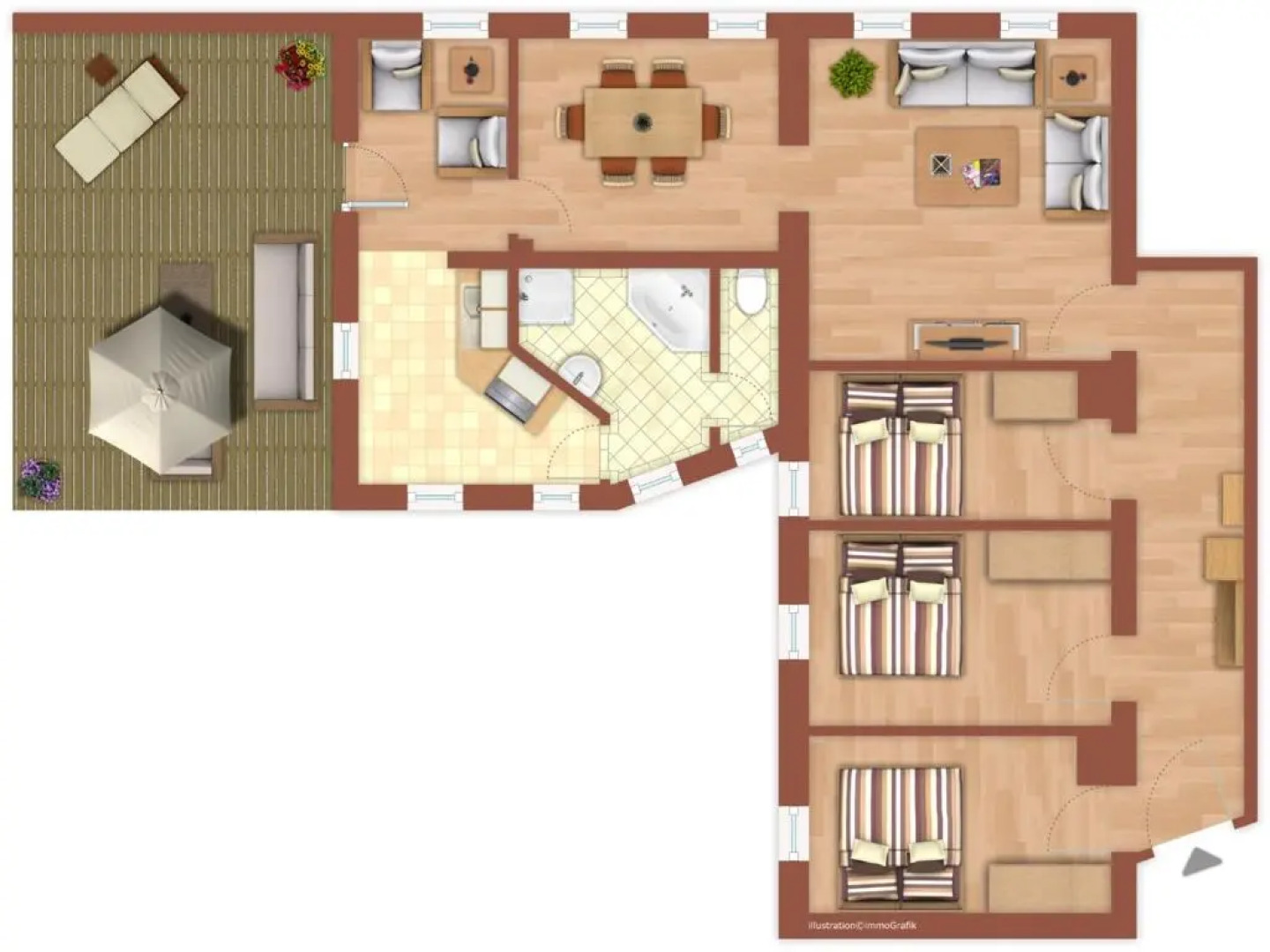Familienfreundliche Ferienwohnung mit eigener Terrasse, FeWo 8
