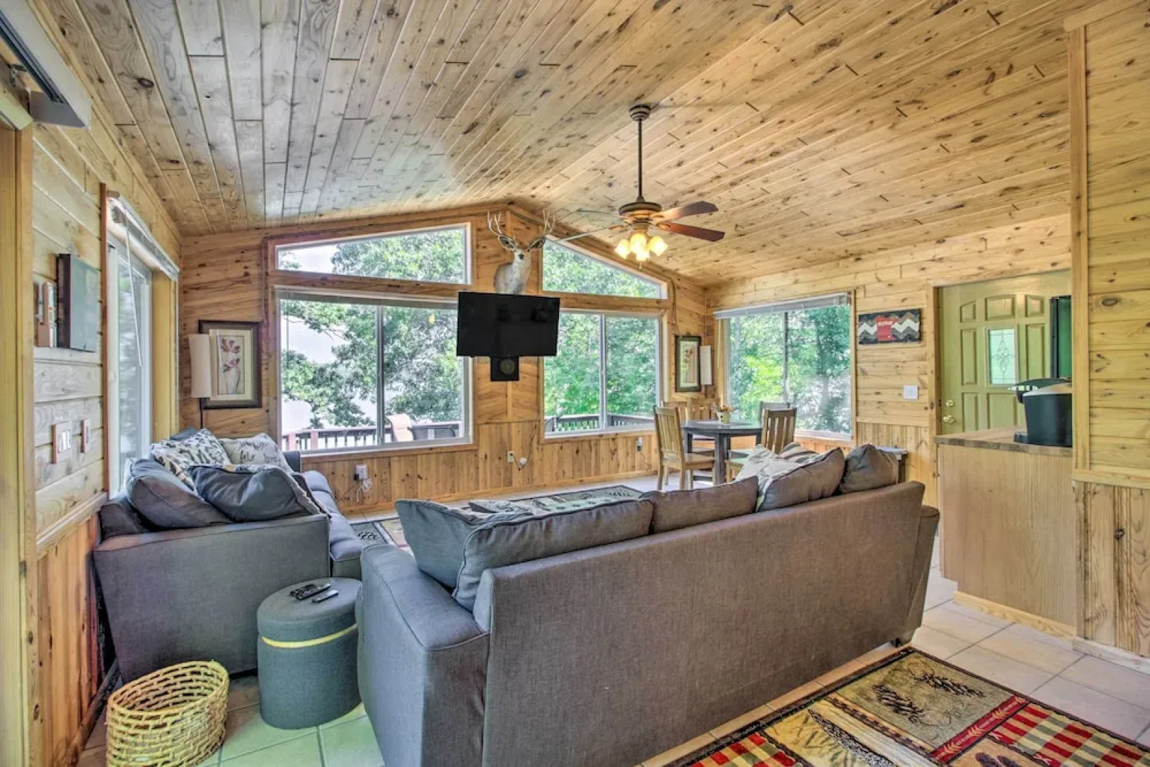 Big Lake Getaway w/ Private Beach + Fire Pit!