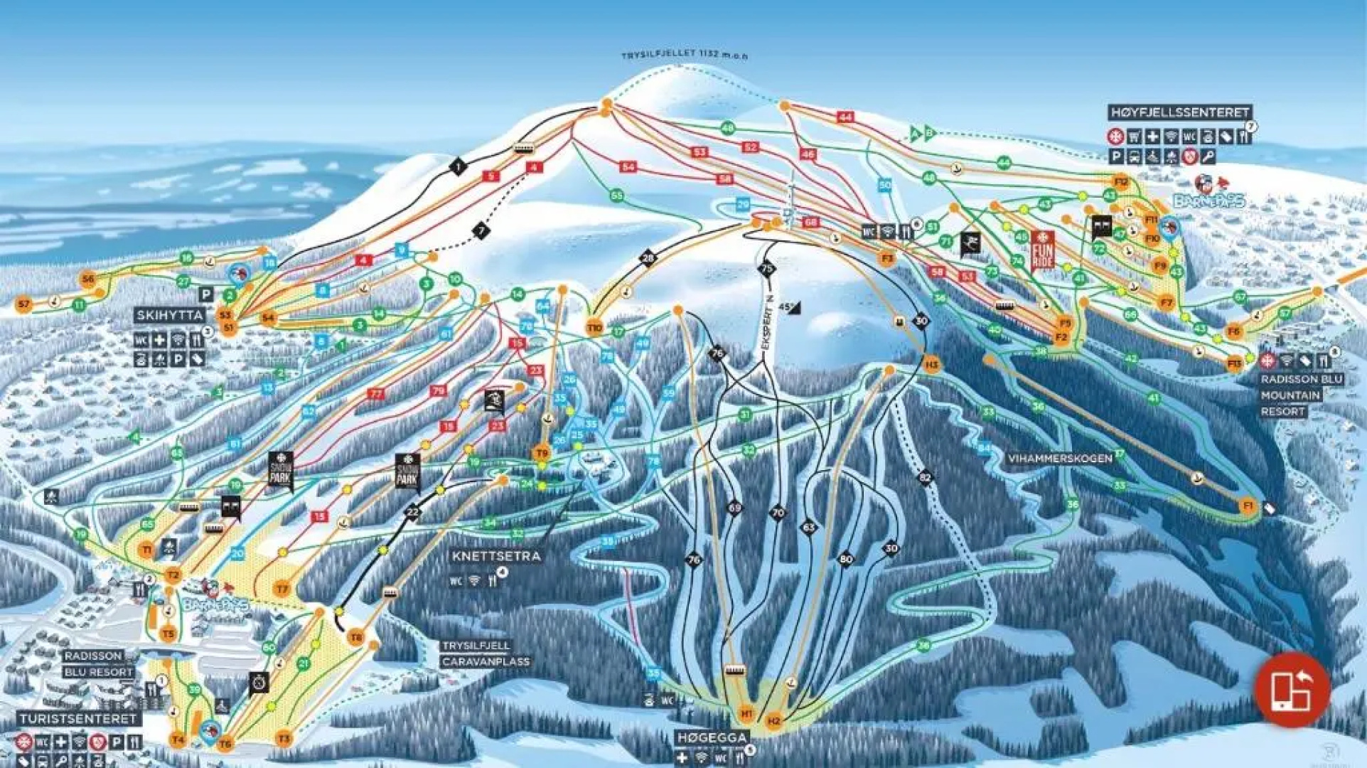 In the middle of Trysil fjellet - Welcome Center - Apartment with 4 bedrooms and sauna - By bike arena and ski lift
