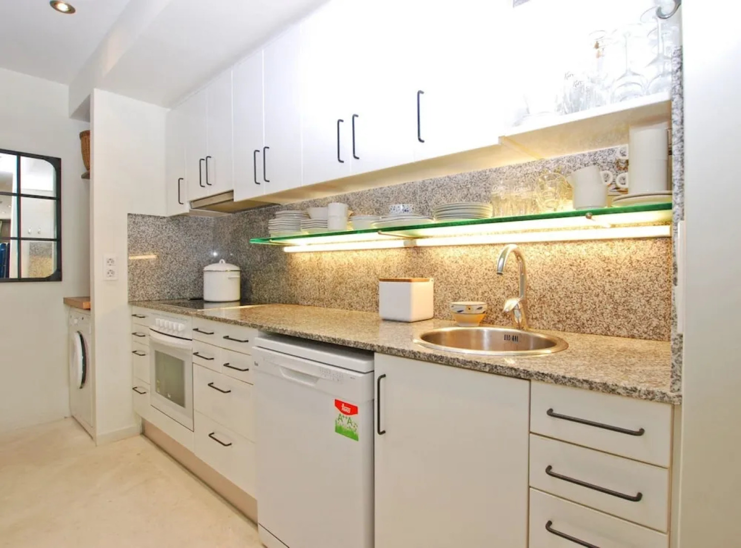 Blue fridge apartment