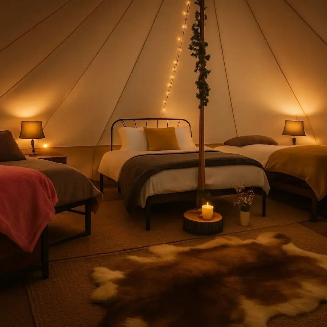 Huge Cozy Bell Tent With Tv and Heating