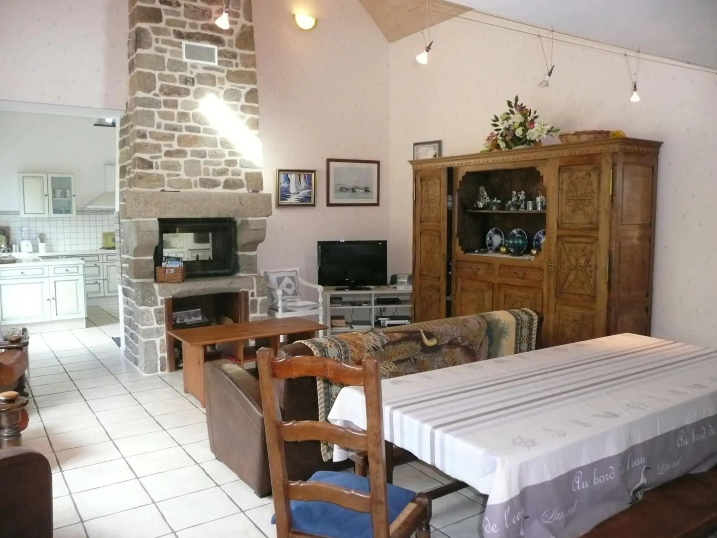 Granite stone house with fireplace, Plouguerneau