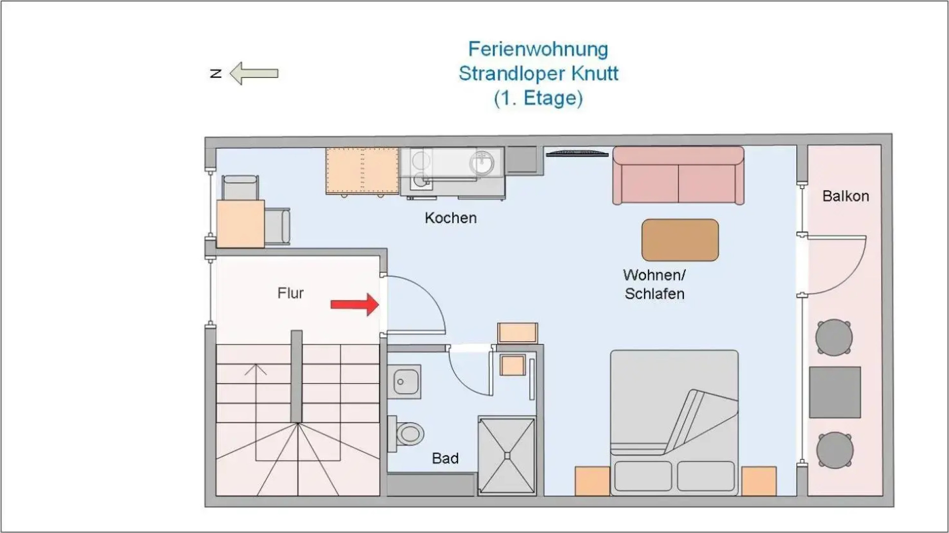Strandloper Knutt - Wunderschönes Feriendomizil für 2 Personen in Strandnähe