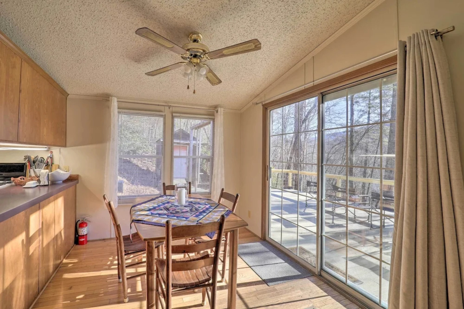 Deck + 2 Fire Pits: Riverfront Spruce Pine Rental!