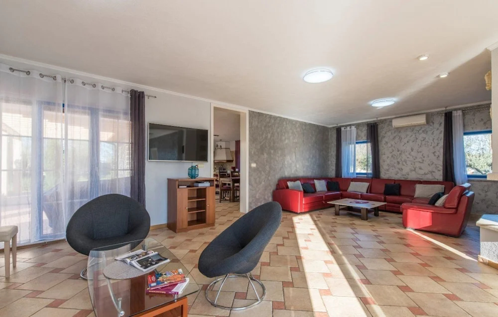 Newly built stone villa Mia with garden and pool