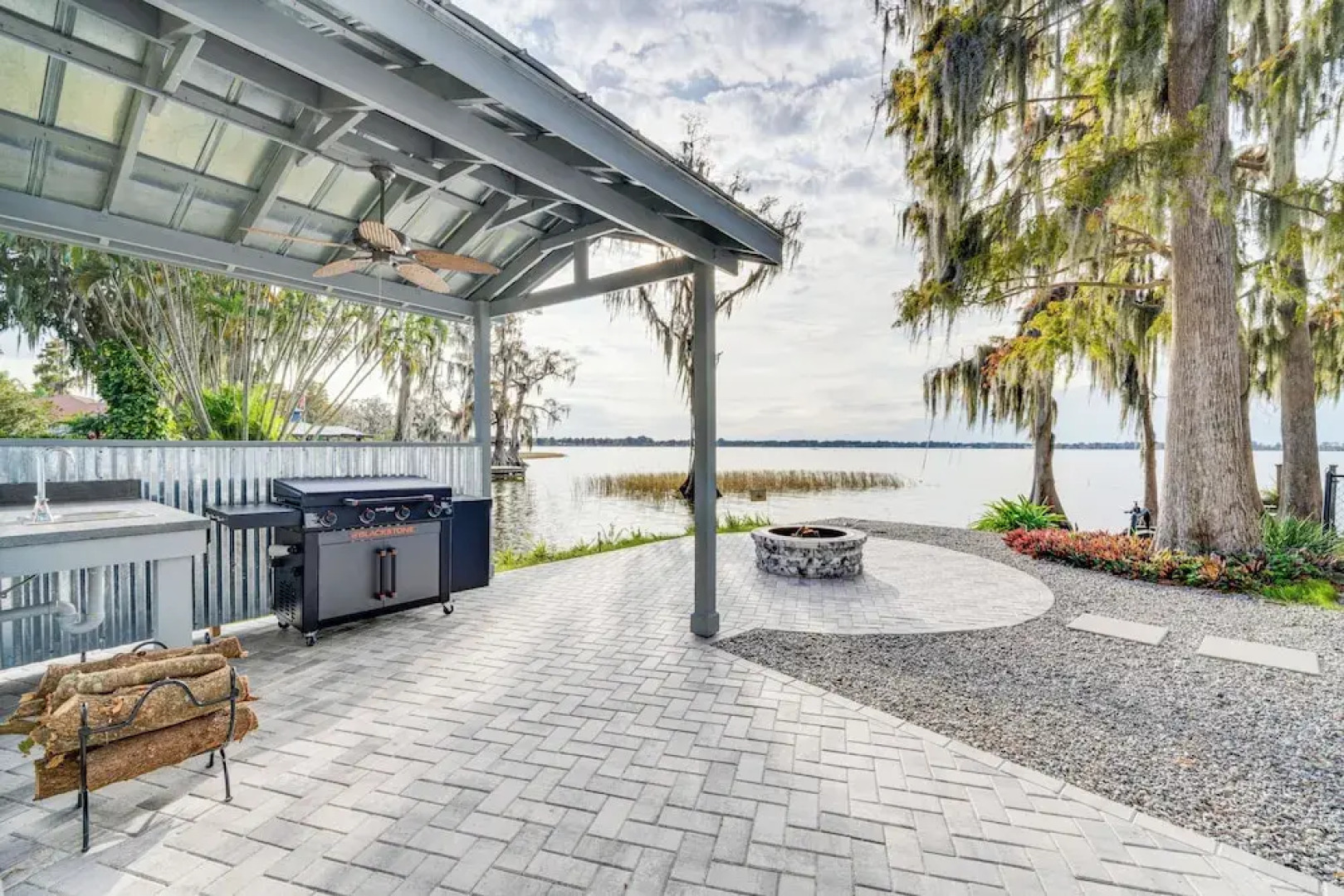 Hot Tub & Fire Pit: Lakefront Home on Lake Eloise