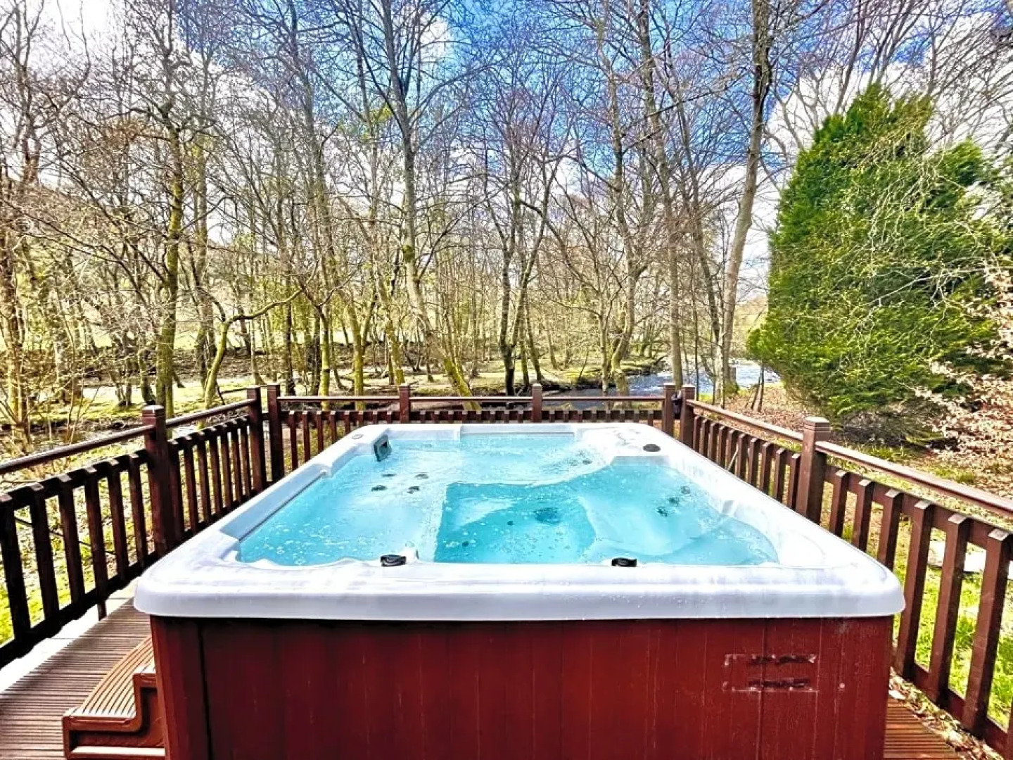 Riverside log cabins