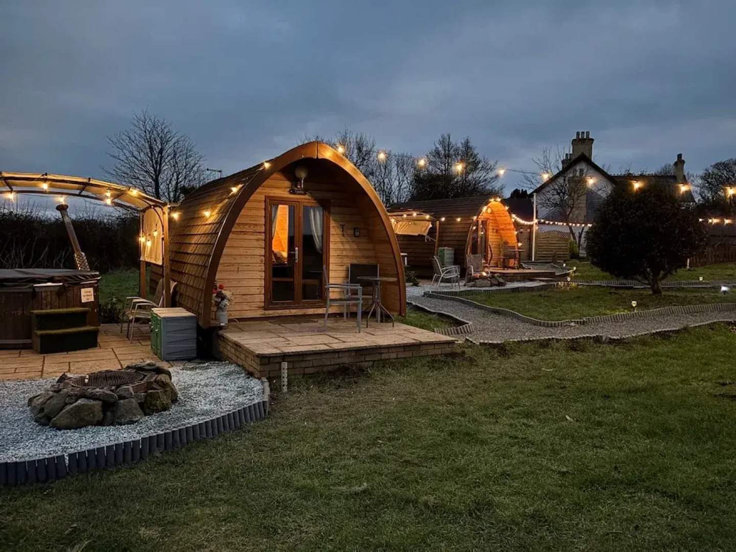 Cozy Hot Tent With Log Burner & Hot Tub Left Tent