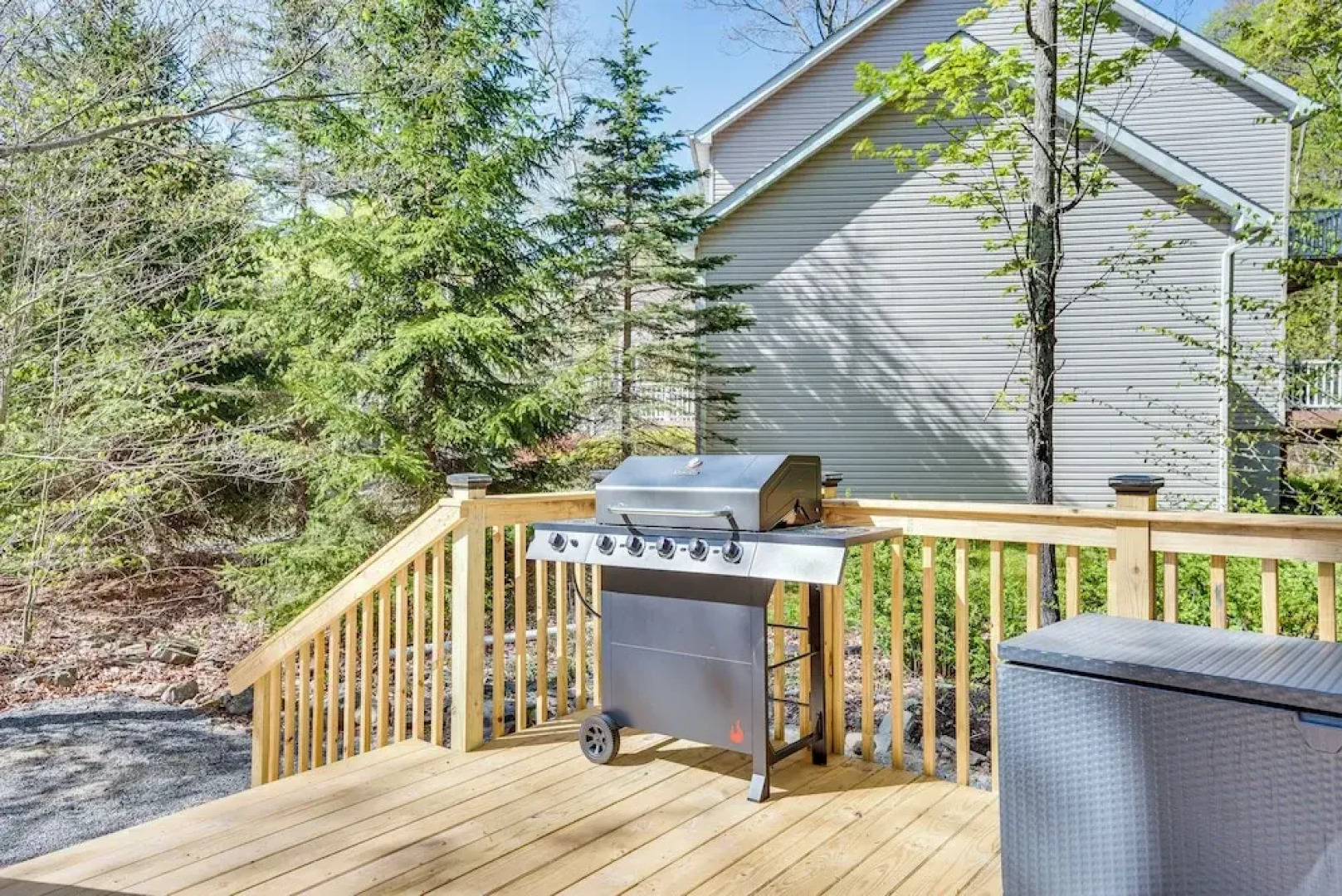 Deck & Community Perks: Bright Pocono Lake Home!