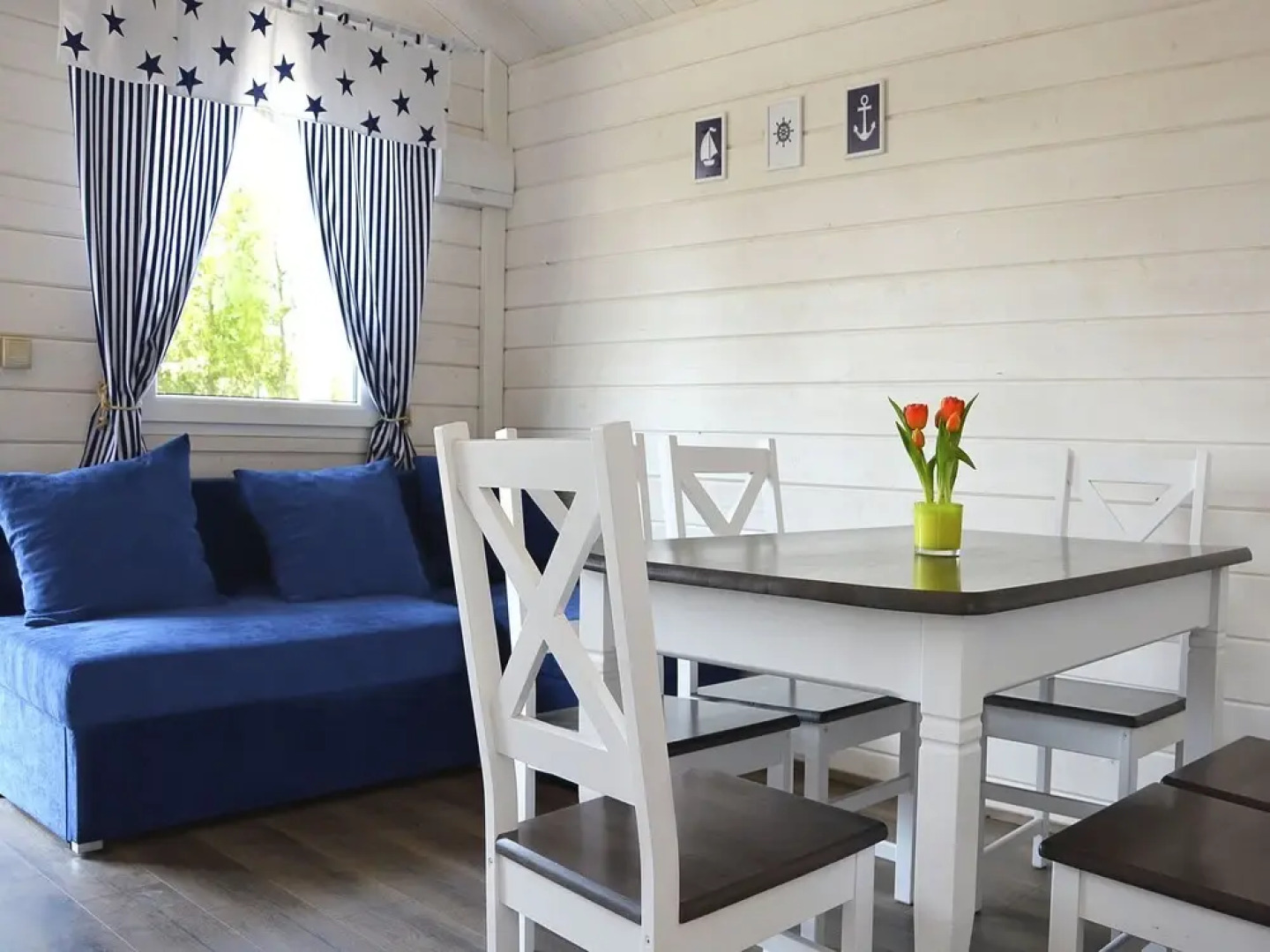 Detached holiday cottages located 200 m from the sea in a seaside village