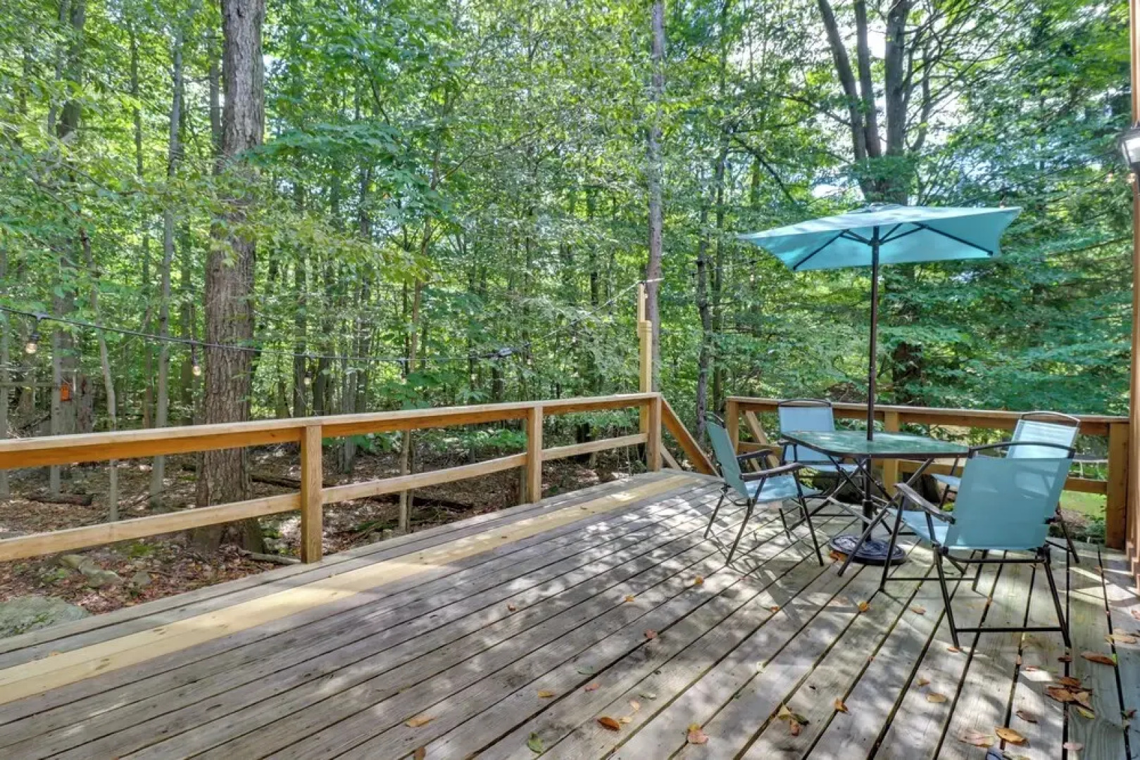 Furnished Deck & Game Room: Cabin in Tobyhanna