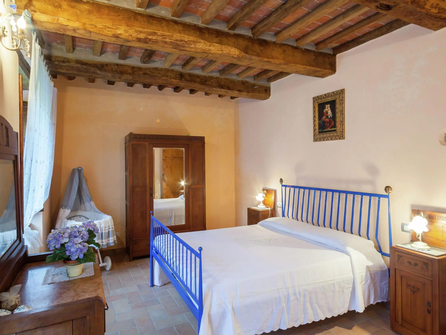 A nice rural house surrounded by hills and fields