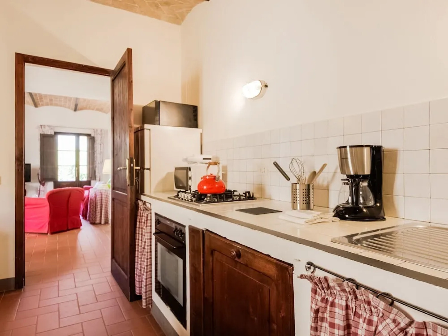 small village of beautiful apartments in the green Tuscan hills and olive groves