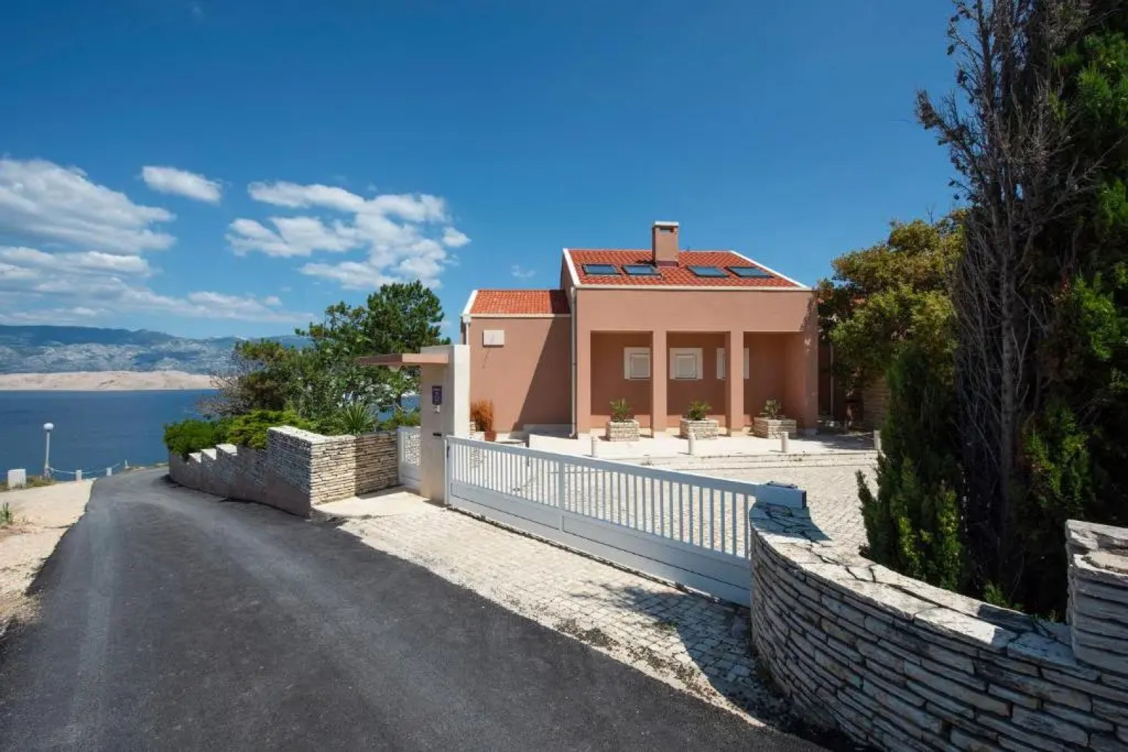 Luxury Seafront Villa Exclusive Pag with private pool by the beach on Pag island