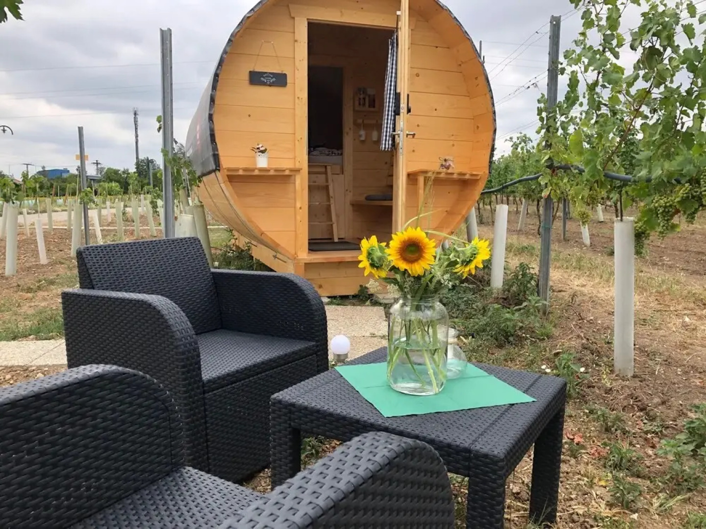 Schlaffass- Schlafen im Weinfass - Campsite