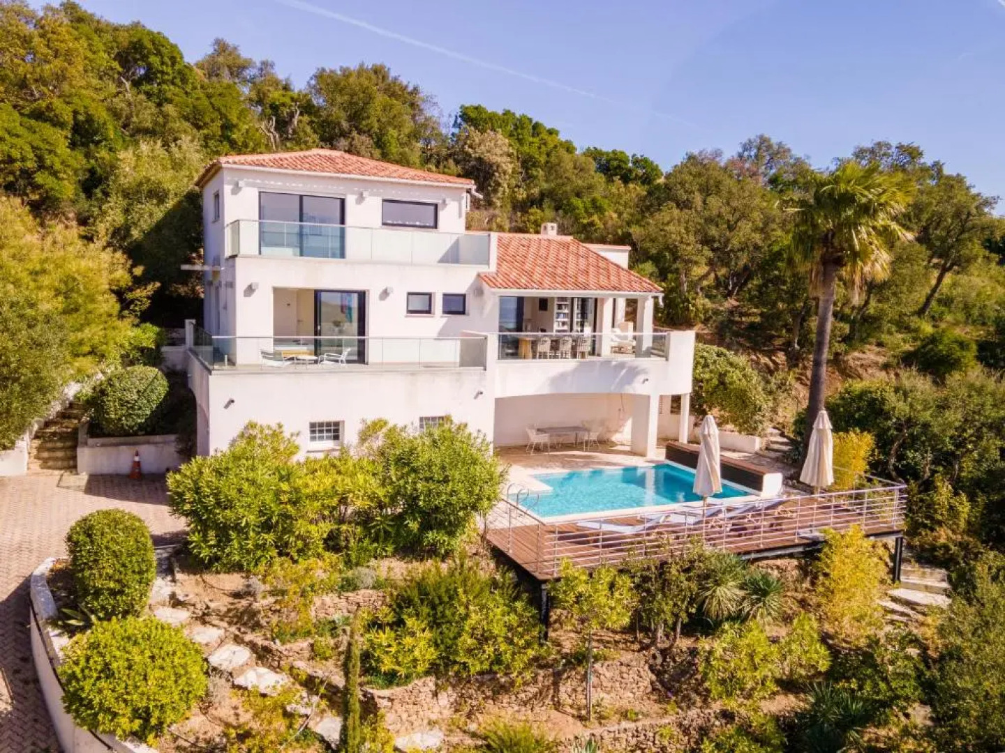 Ferienhaus Petites Maures, Meerblick und eigener Pool