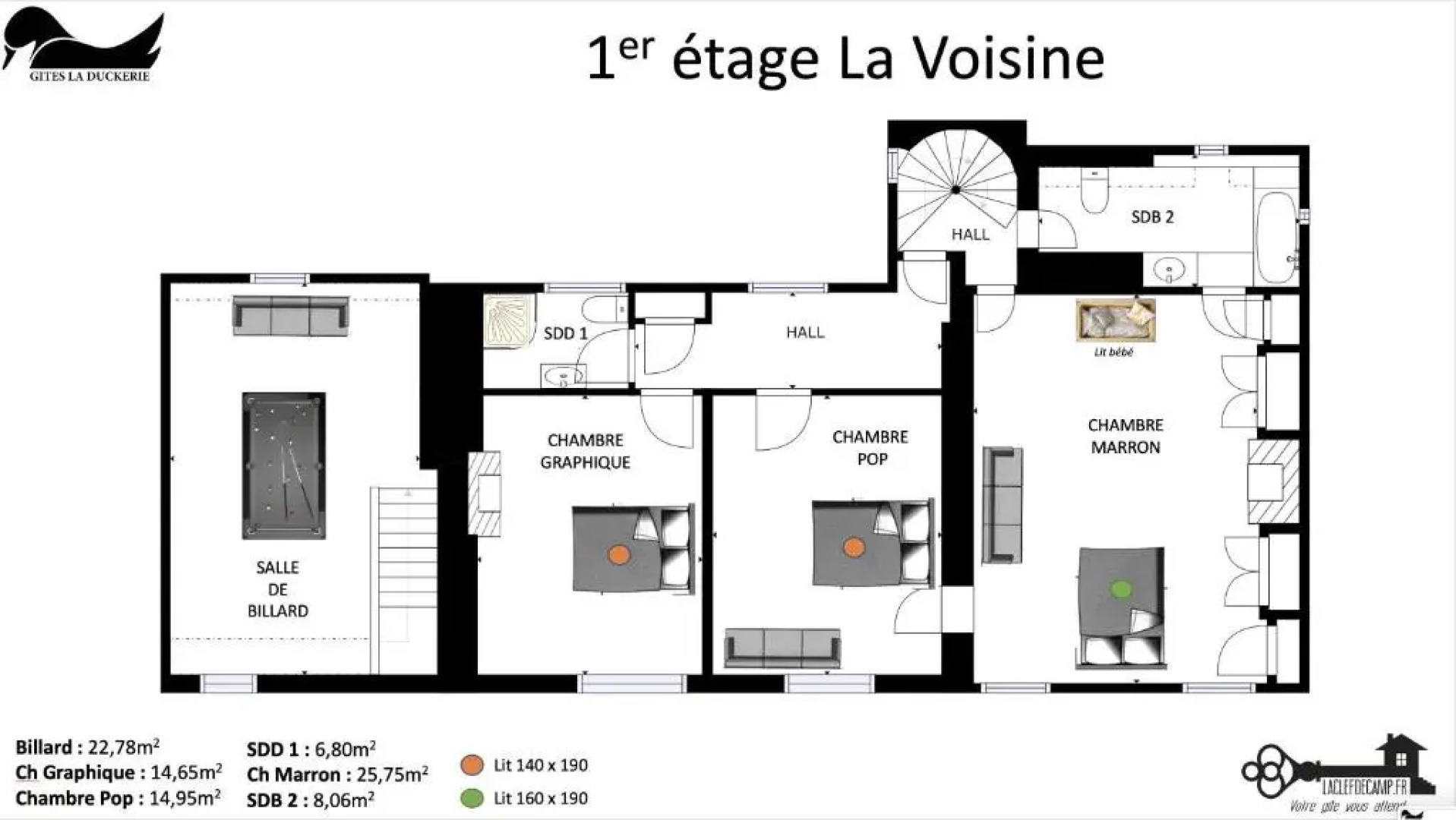 La Duckerie, Gîte 4*,55 Pers, SPA SAUNA OPTION salle de jeux, société La Clef Decamp