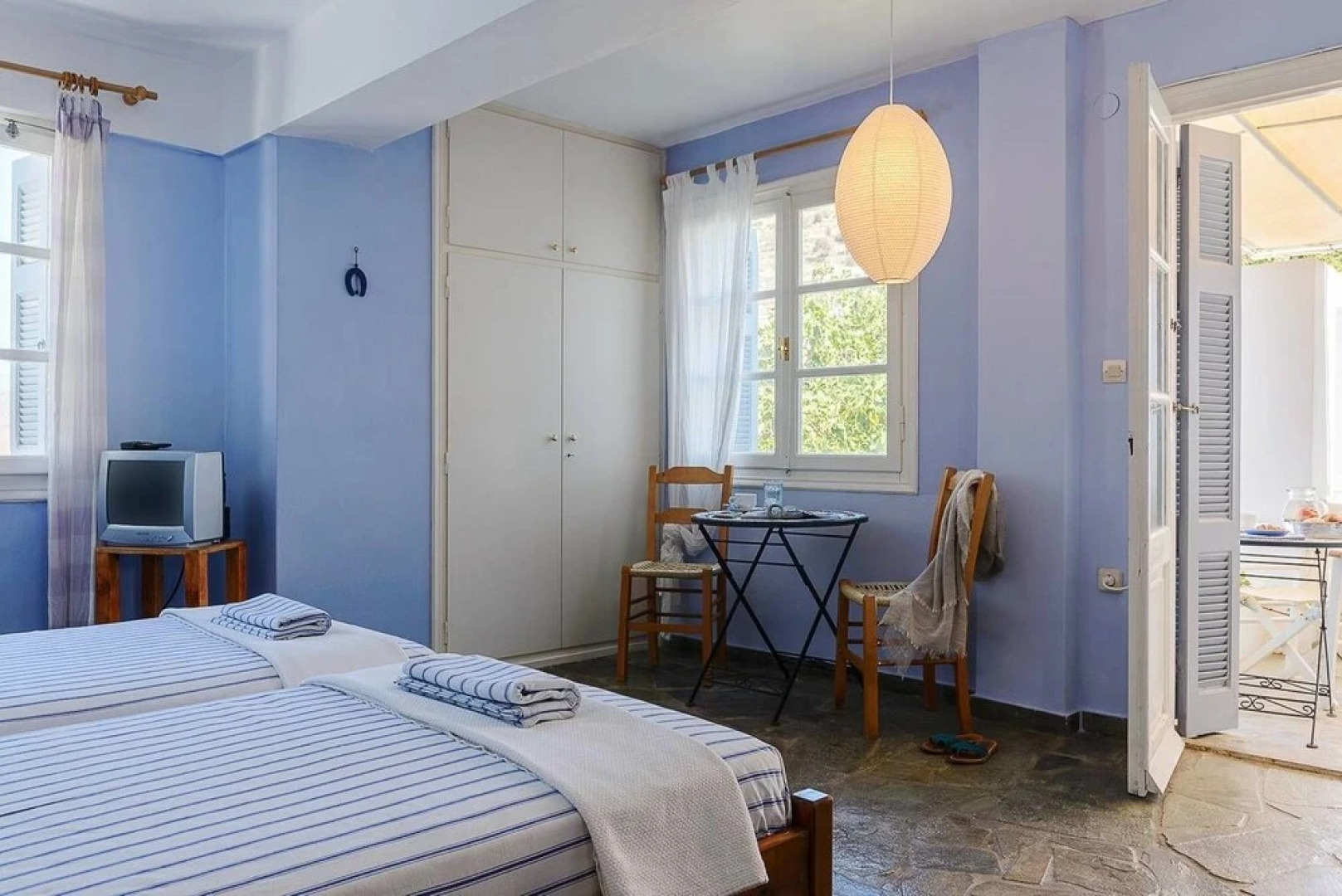 Bright Blue Studio near Stone Tower 1690 • Andros