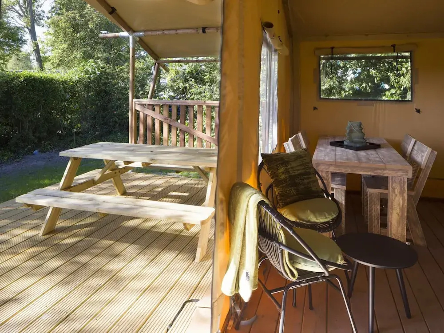 Nice Safari Tent With Bathroom, at Hunebedcentrum