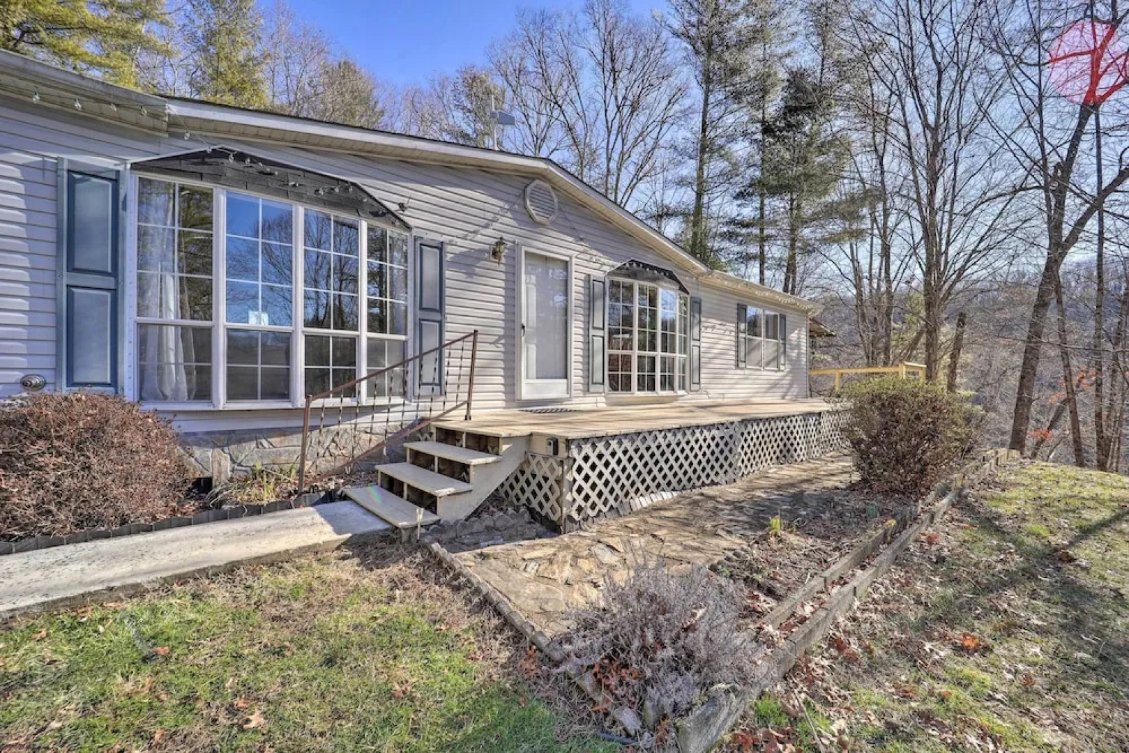 Deck + 2 Fire Pits: Riverfront Spruce Pine Rental!