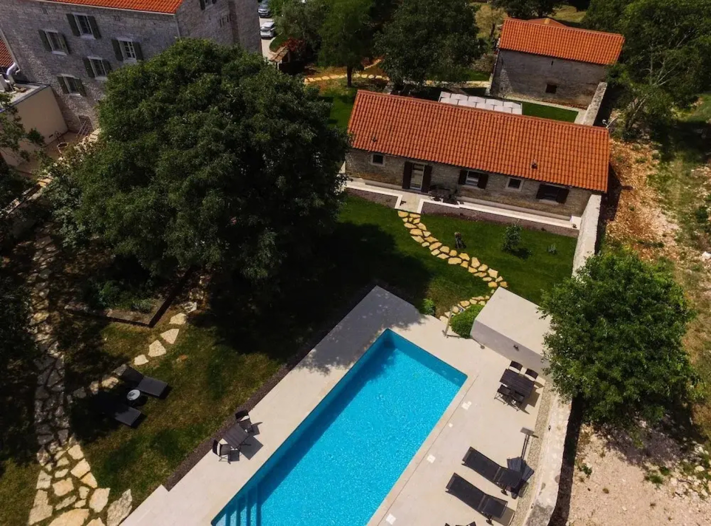 The Poolside Stone House in Bale