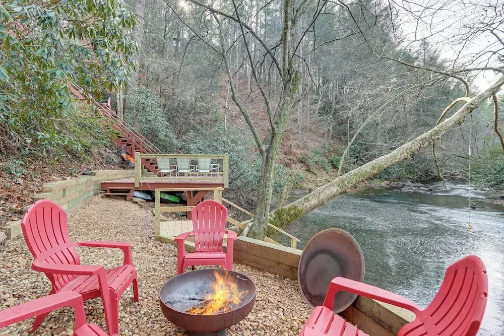 Waterfront Cabin w/ Beautiful River View & Hot Tub