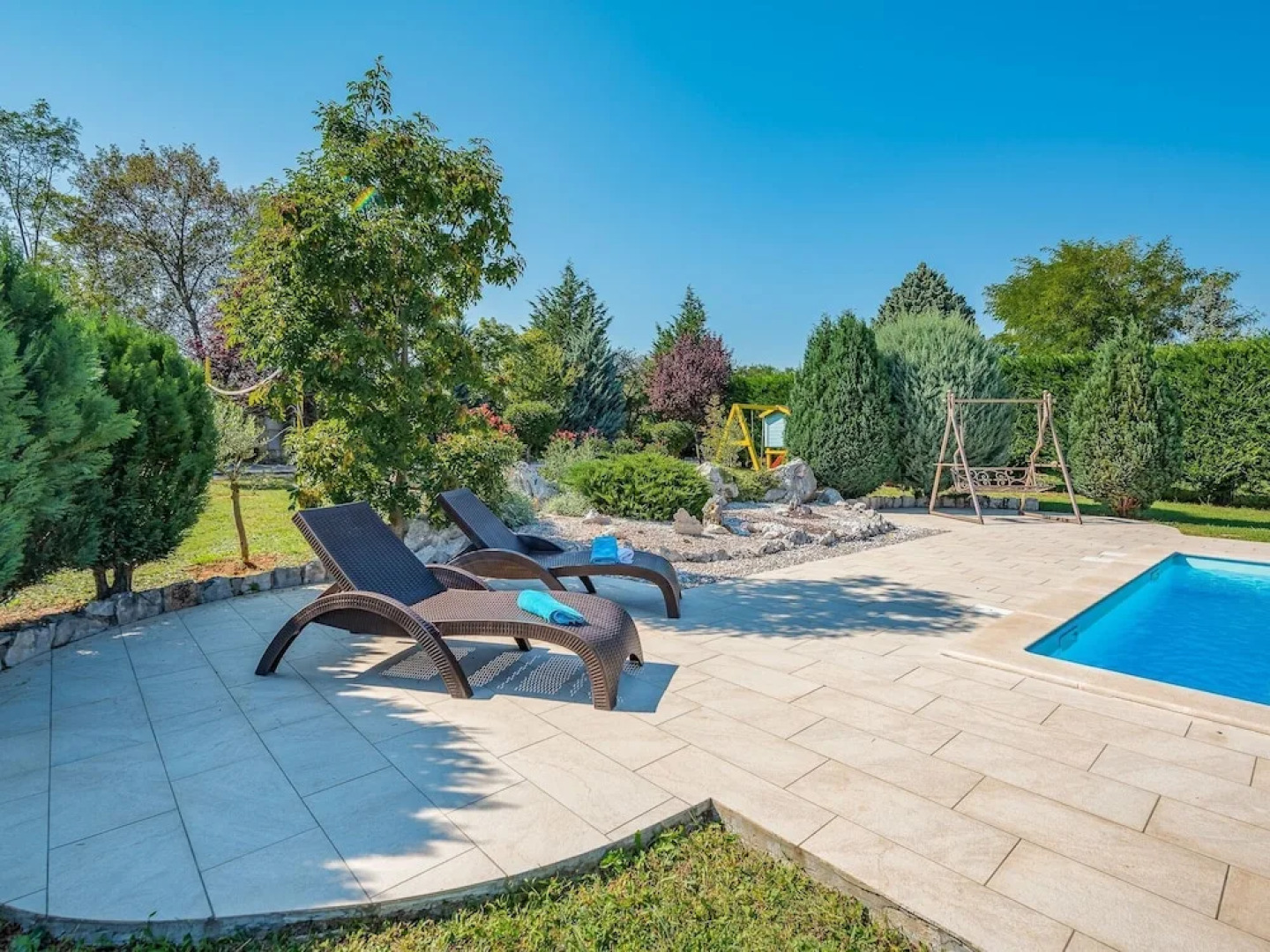 Rustically Furnished Villa With Swimming Pool and Spacious Yard Near Labin