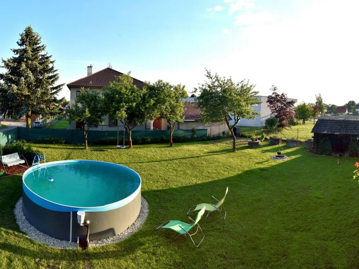 Detached villa in South Bohemia with outdoor pool in the fenced garden