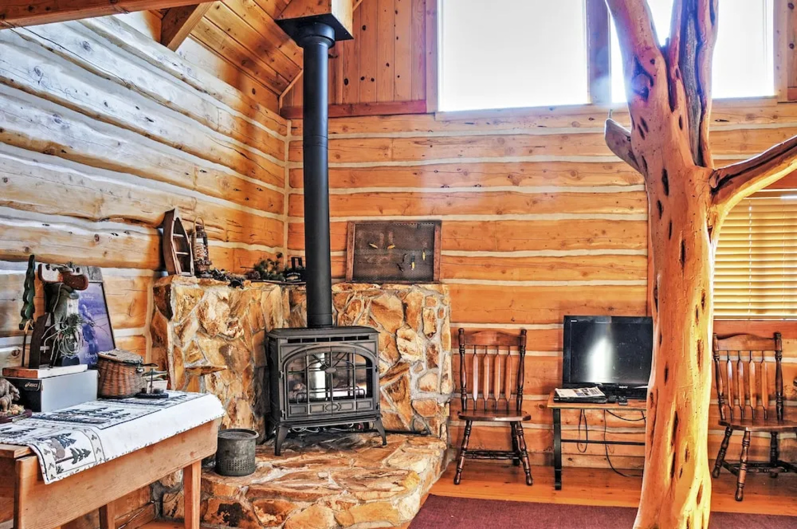Remote Antimony Log Cabin w/ Green Meadow Views!