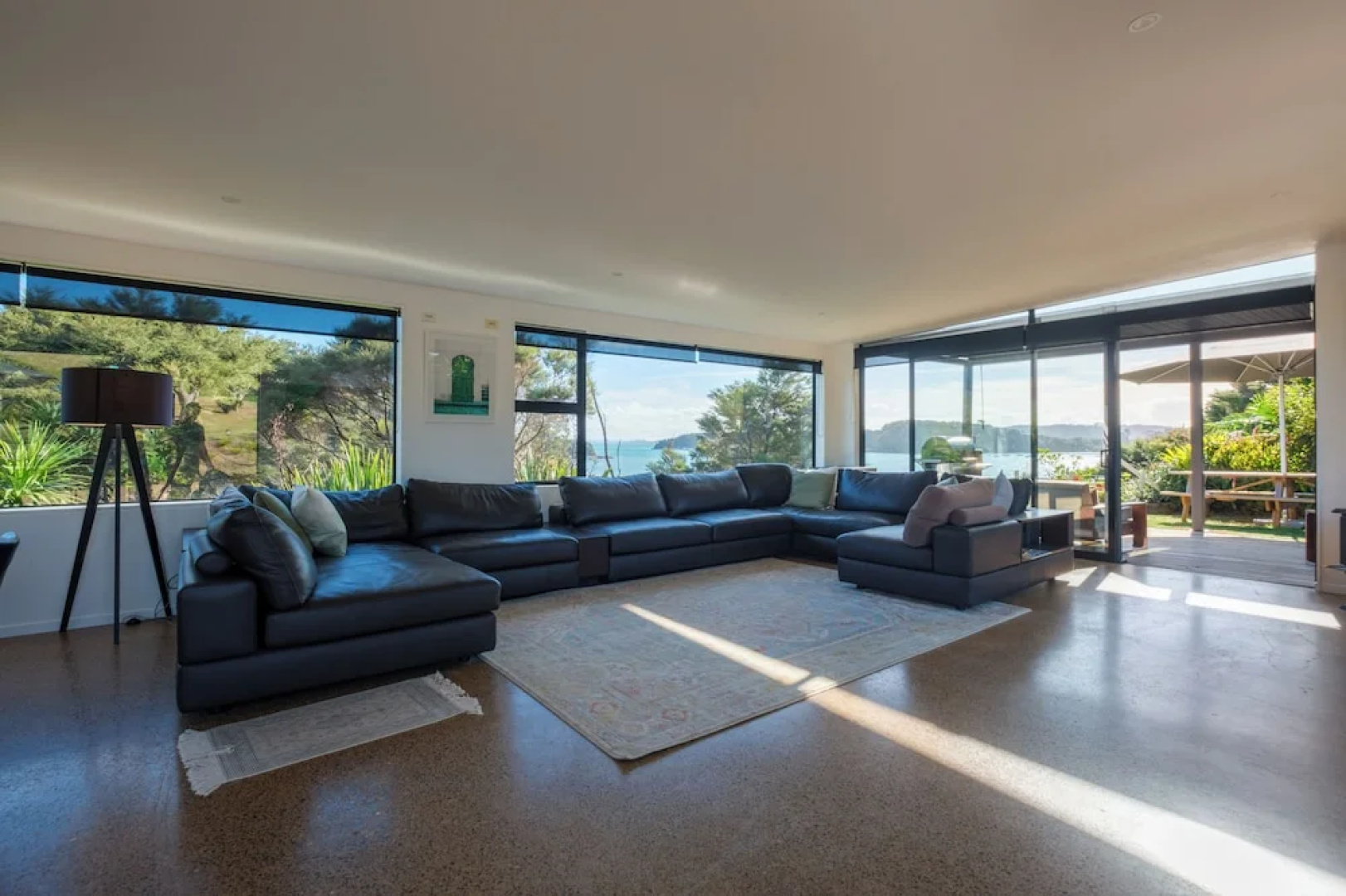 Wharetana Bay Villa with beach walkway